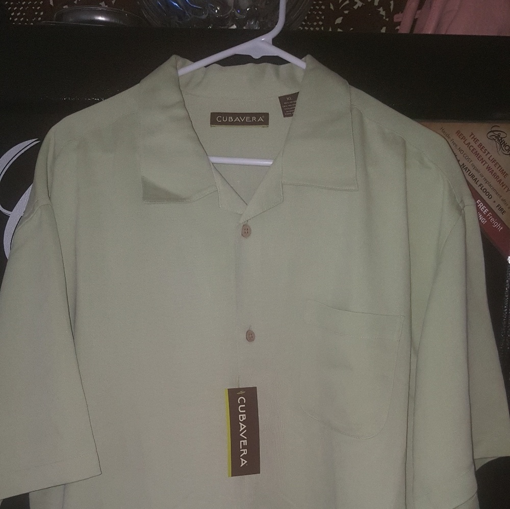 Mens XLarge Cubavera soft green Dress Shirt