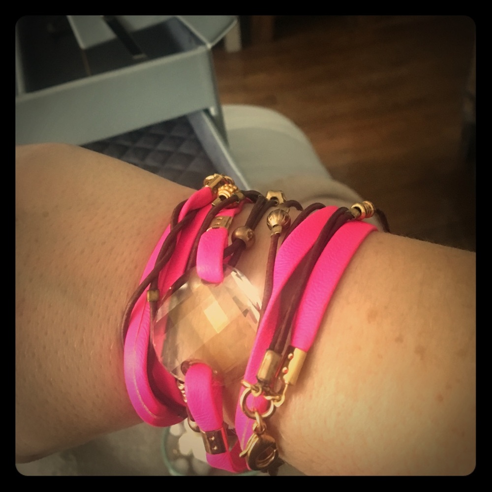 Funky pink wrap bracelet