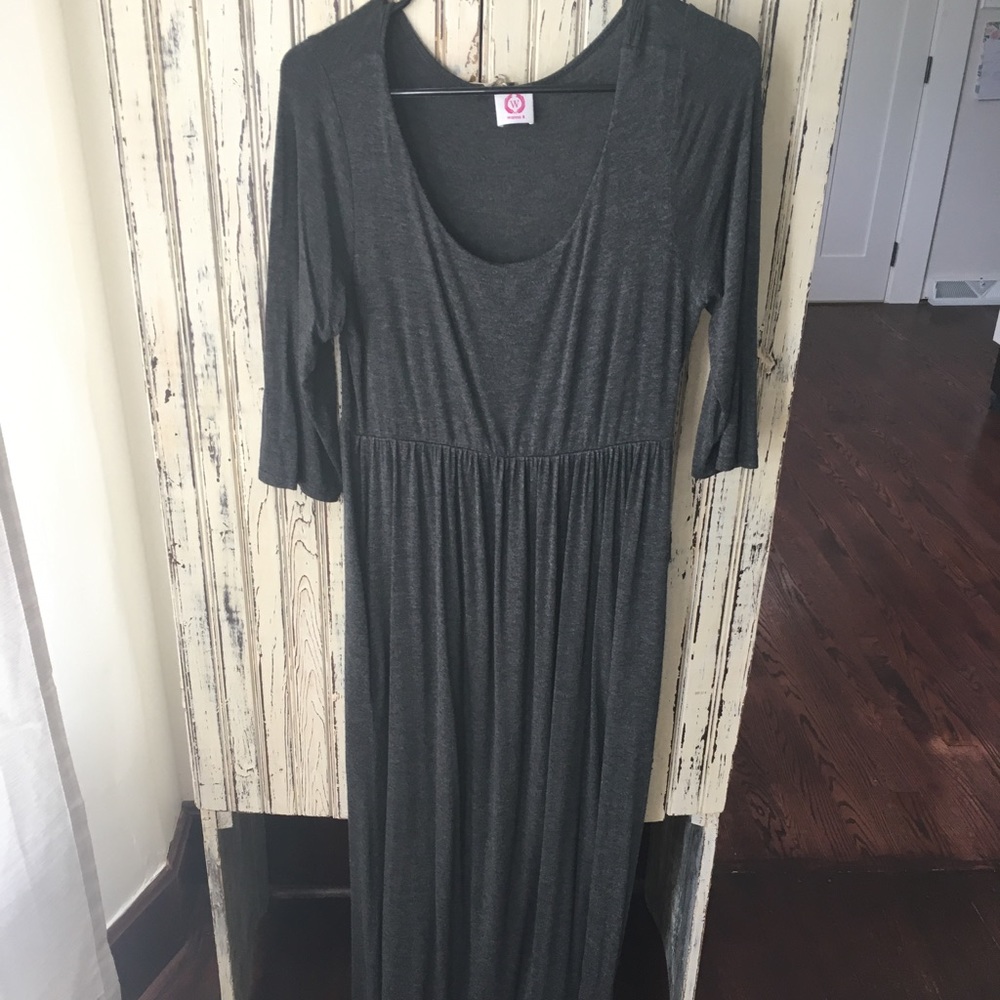 Grey maternity maxi
