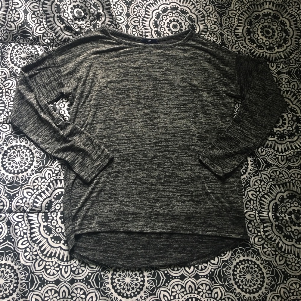 Gray Marled Gap Top