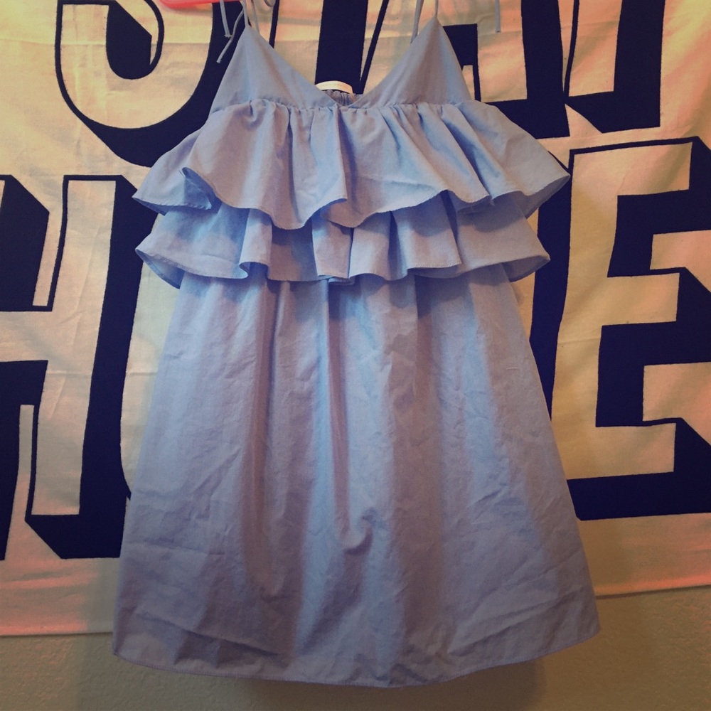 Zara light blue ruffle dress