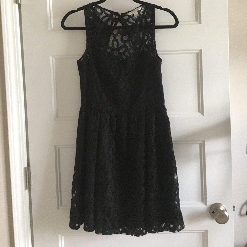 Black lace skater dress
