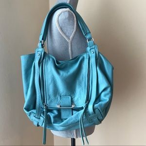 Kooba Jonnie Aqua Leather Handbag - Great Color!