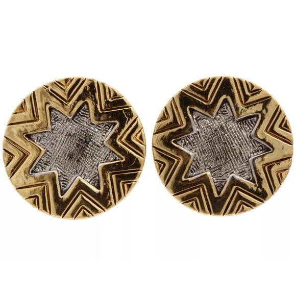 House of Harlow Earth Metal Starburst Earrings - Picture 1 of 6