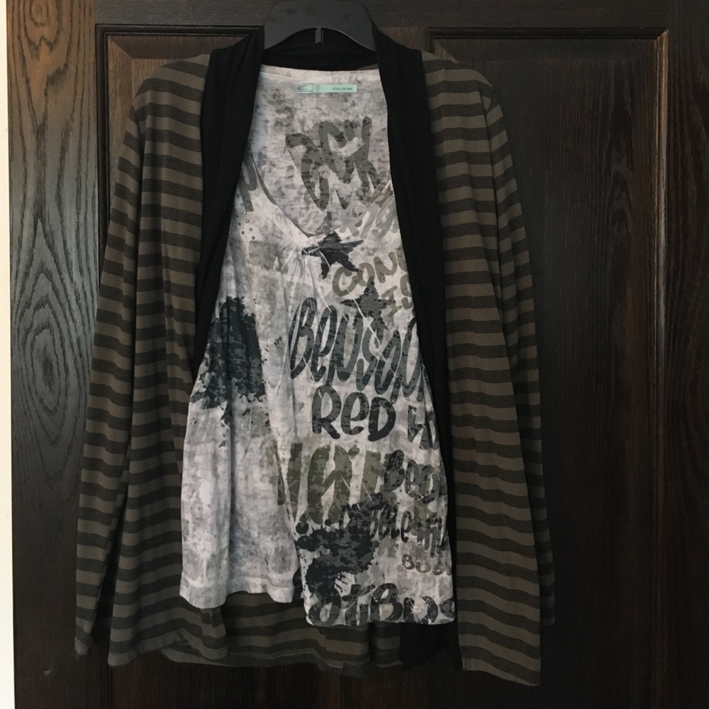 Cardigan and Tshirt set from Maurice's.
