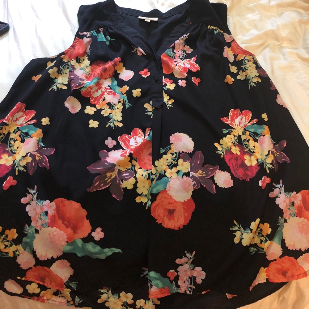 2X black floral blouse! ModCloth. Perfect for fall