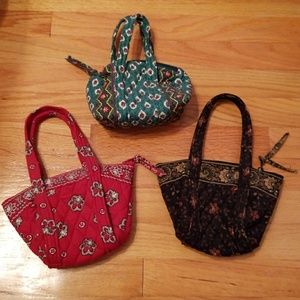 Set of three mini Vera Bradley purses