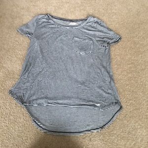 horizontal black and white stripe Hollister top