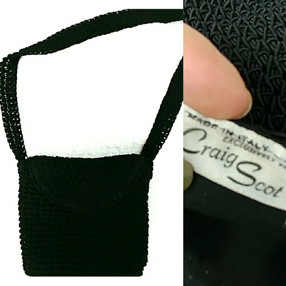 Italian black woven shoulderbag