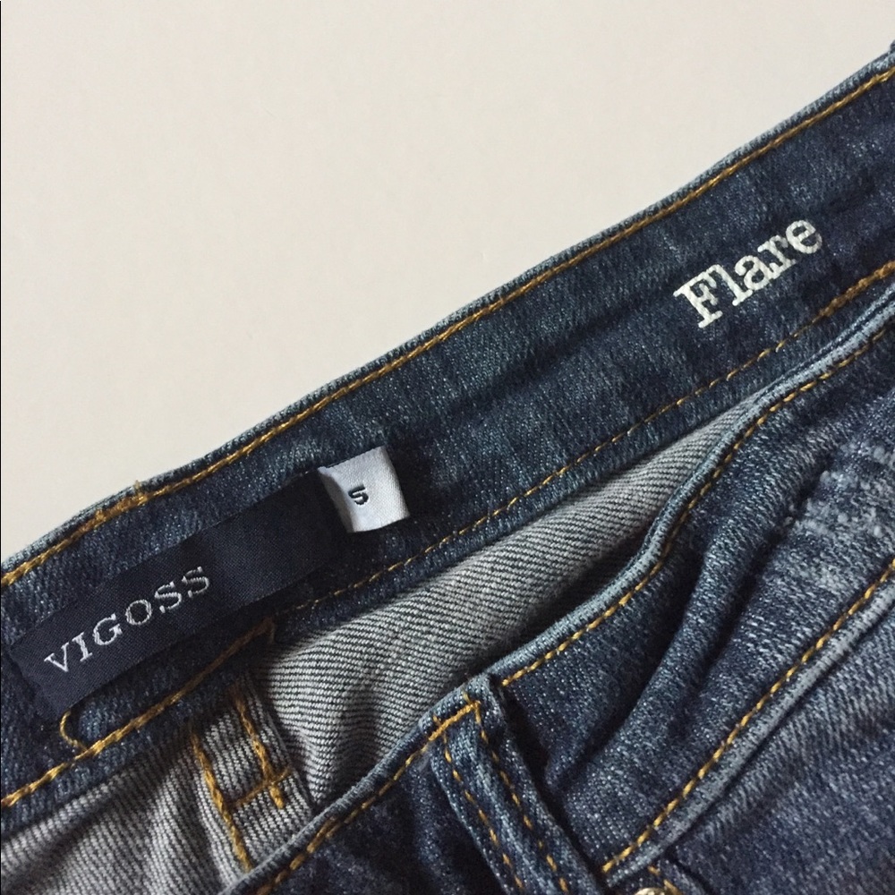 Vigoss Low Rise Distressed Stretch Flare Jeans - Picture 8 of 8