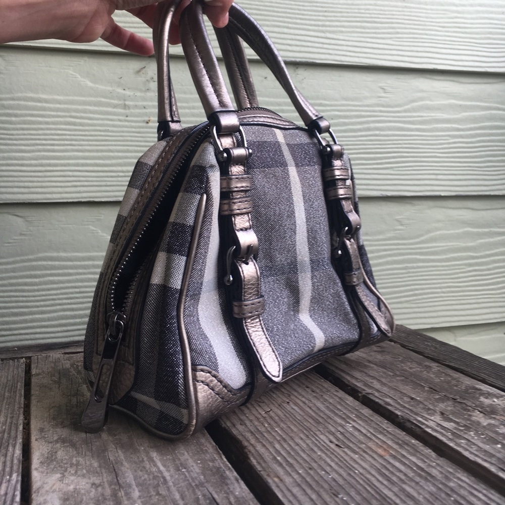 Burberry mini silver purse