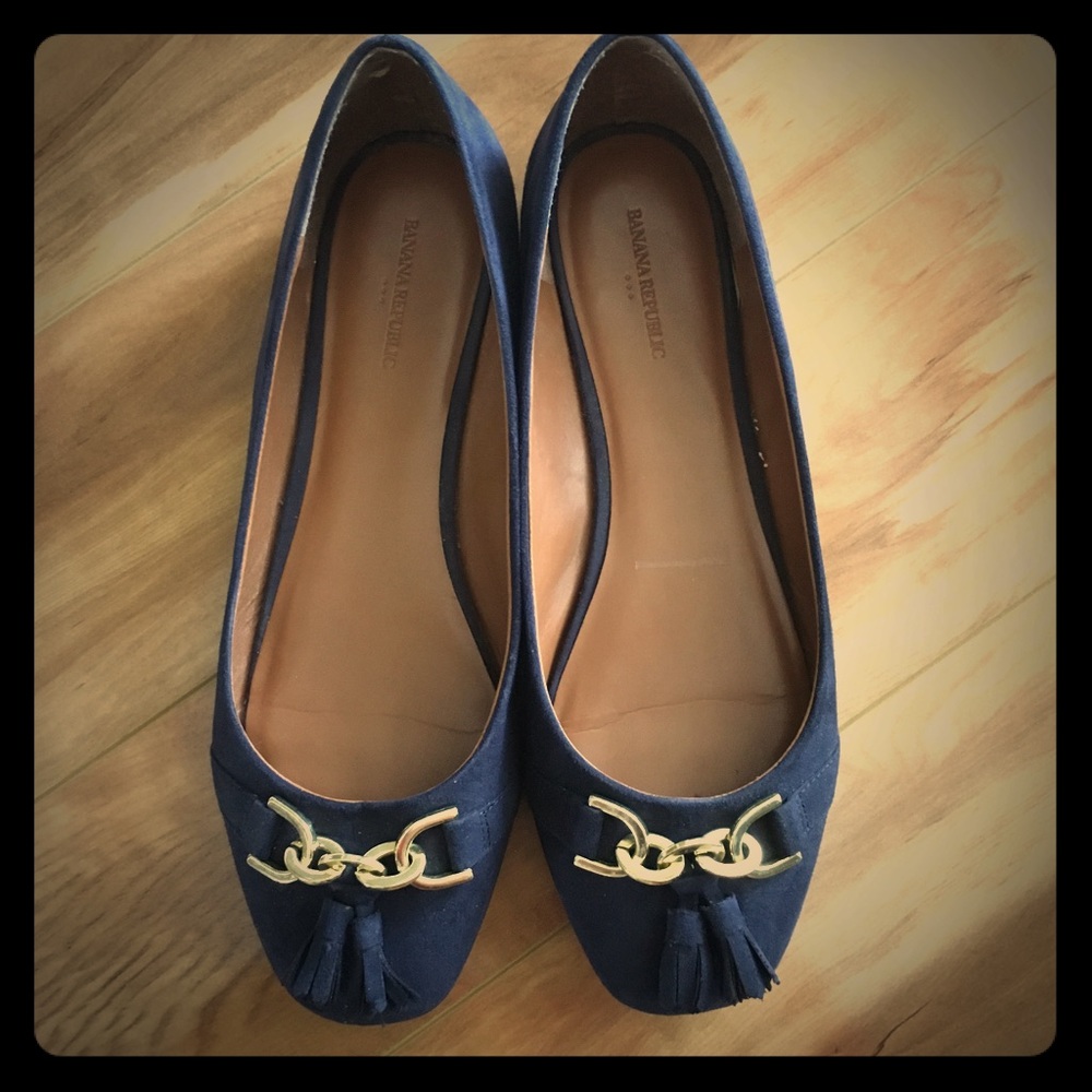 Banana Republic Navy Tassel Flats