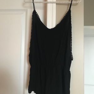 Black, cutout side , romper