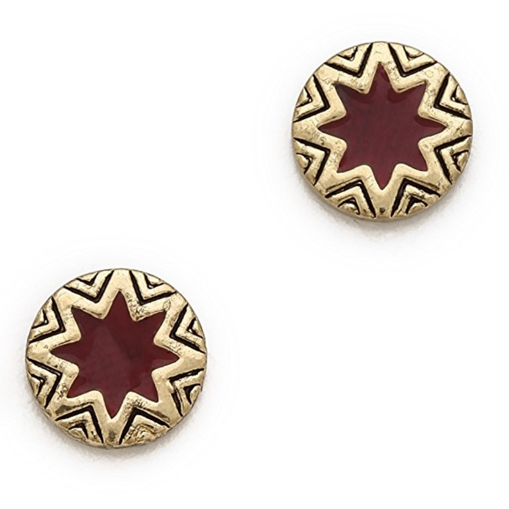 House of Harlow Mini Starburst Earrings Cranberry
