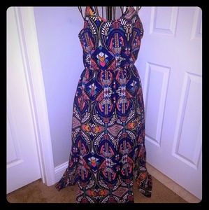 Colorful tribal print maxi dress