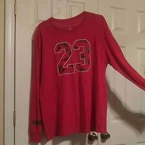 Jordan Men's Long Sleeve Shirt Red XL
