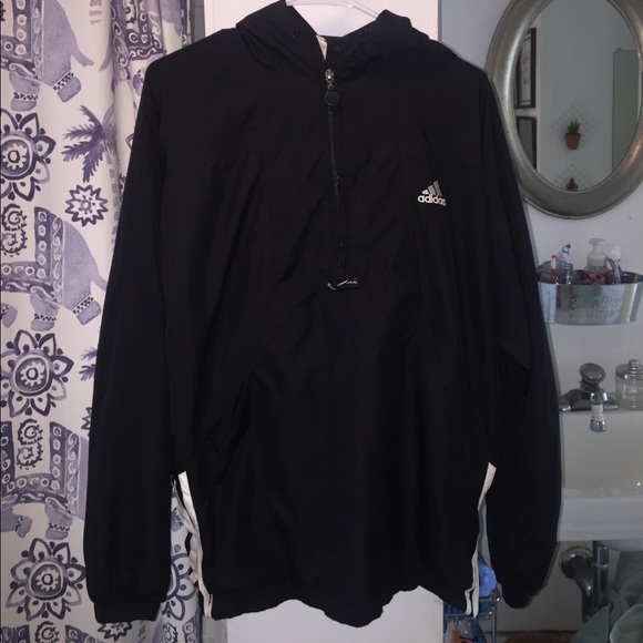 adidas windbreaker quarter zip