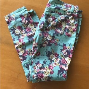Floral print skinny jeans size 10