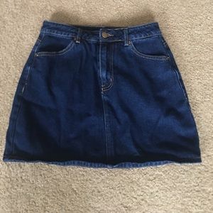 Blue denim miniskirt