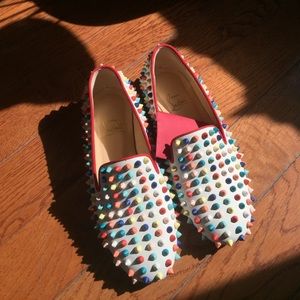 Multi color stud flats - red sole Louboutin