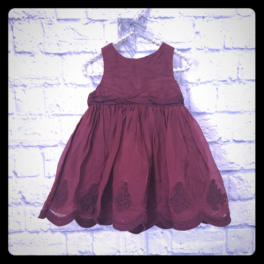 Janie and Jack baby girl plum formal dress