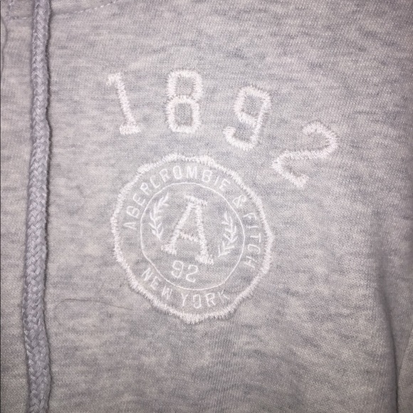 Light Grey Abercrombie & Fitch Hooded Sweatshirt - Picture 2 of 4