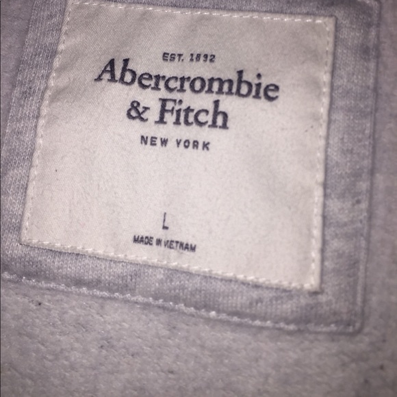 Light Grey Abercrombie & Fitch Hooded Sweatshirt - Picture 3 of 4