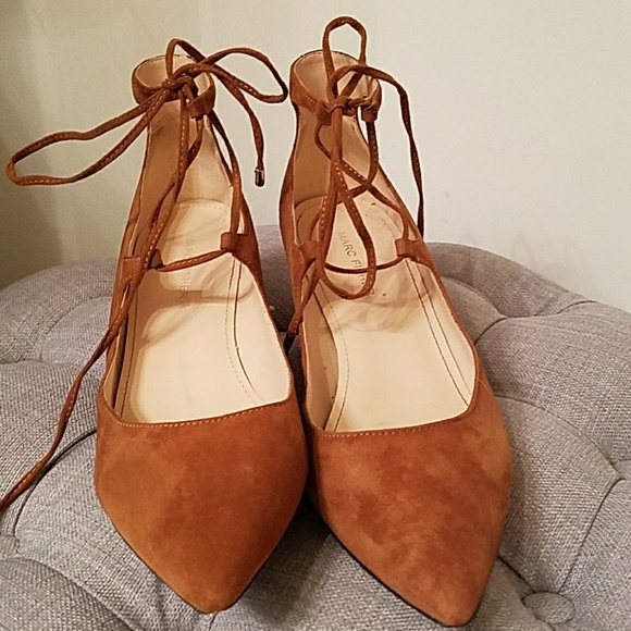 Marc Fisher Tan Suede lace up wedge - Picture 2 of 8