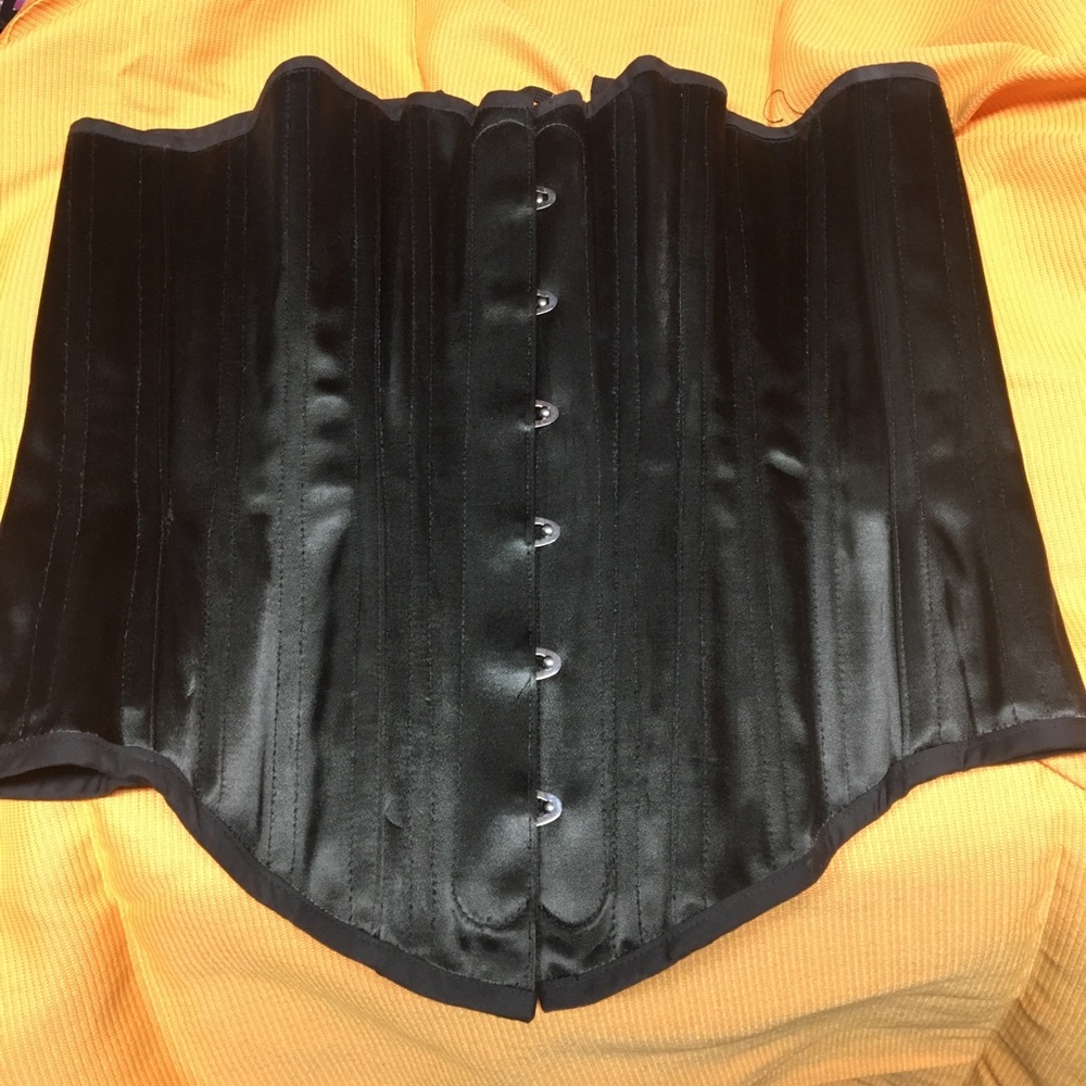 Black satin corset