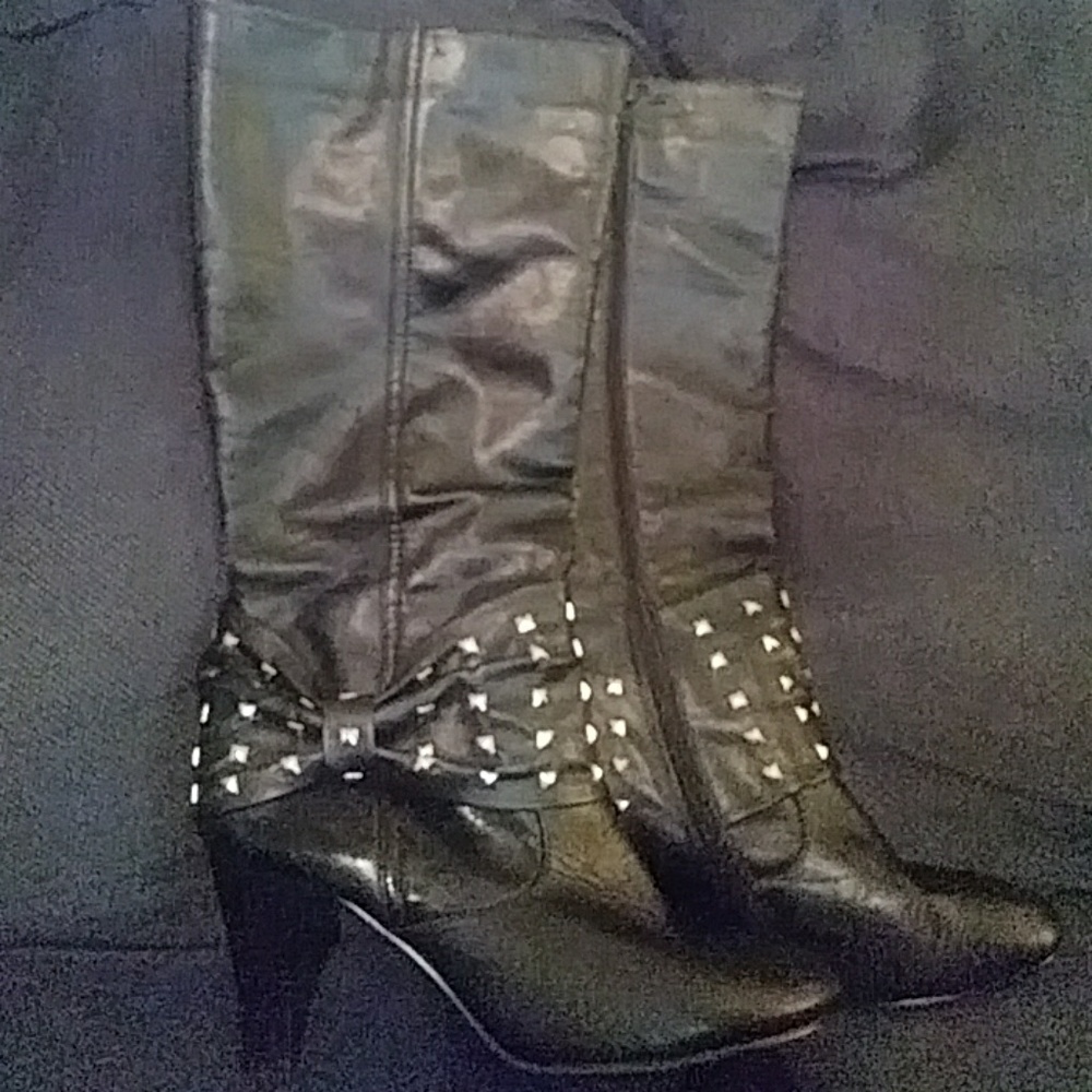 Rhinestone black boots