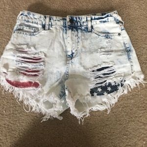 high waisted denim shorts