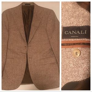 CANALI Mens Sand Brown Sport Coat Blazer Jacket
