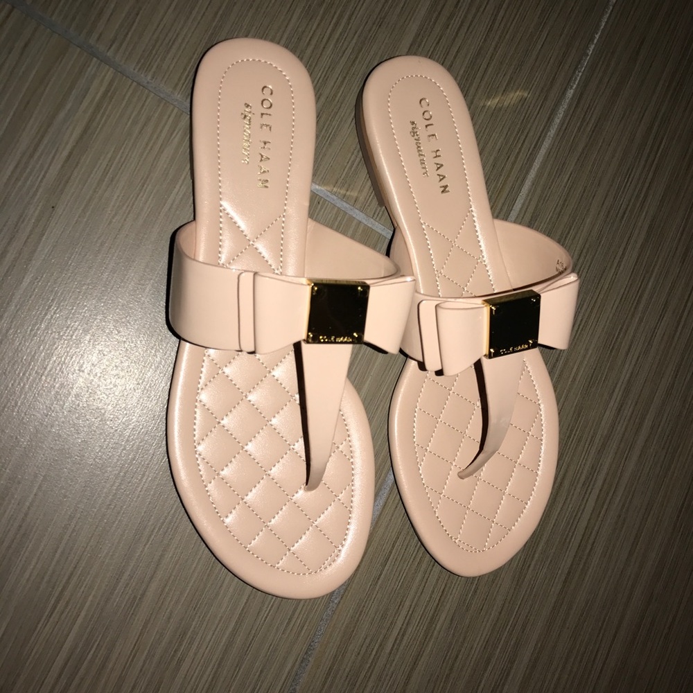 Cole Haan Nude Bowed Sandals