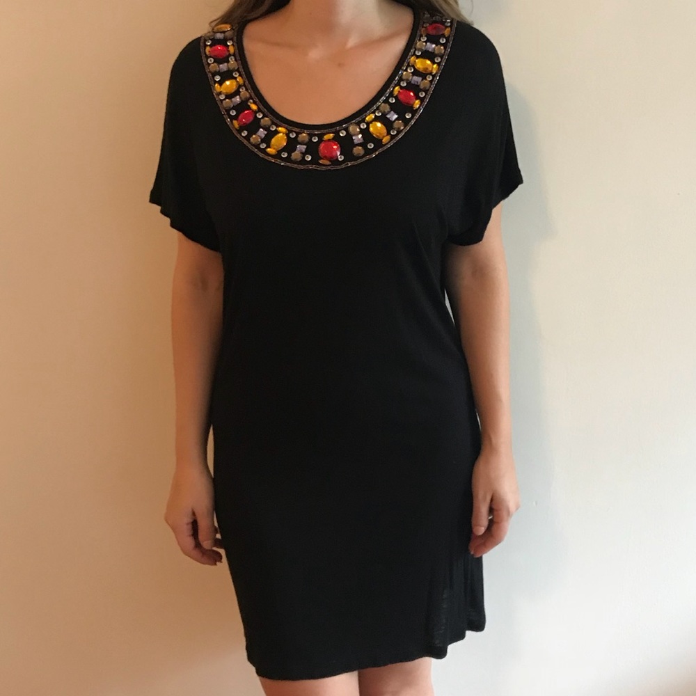 Forever 21 Embellished Neck Shift Dress
