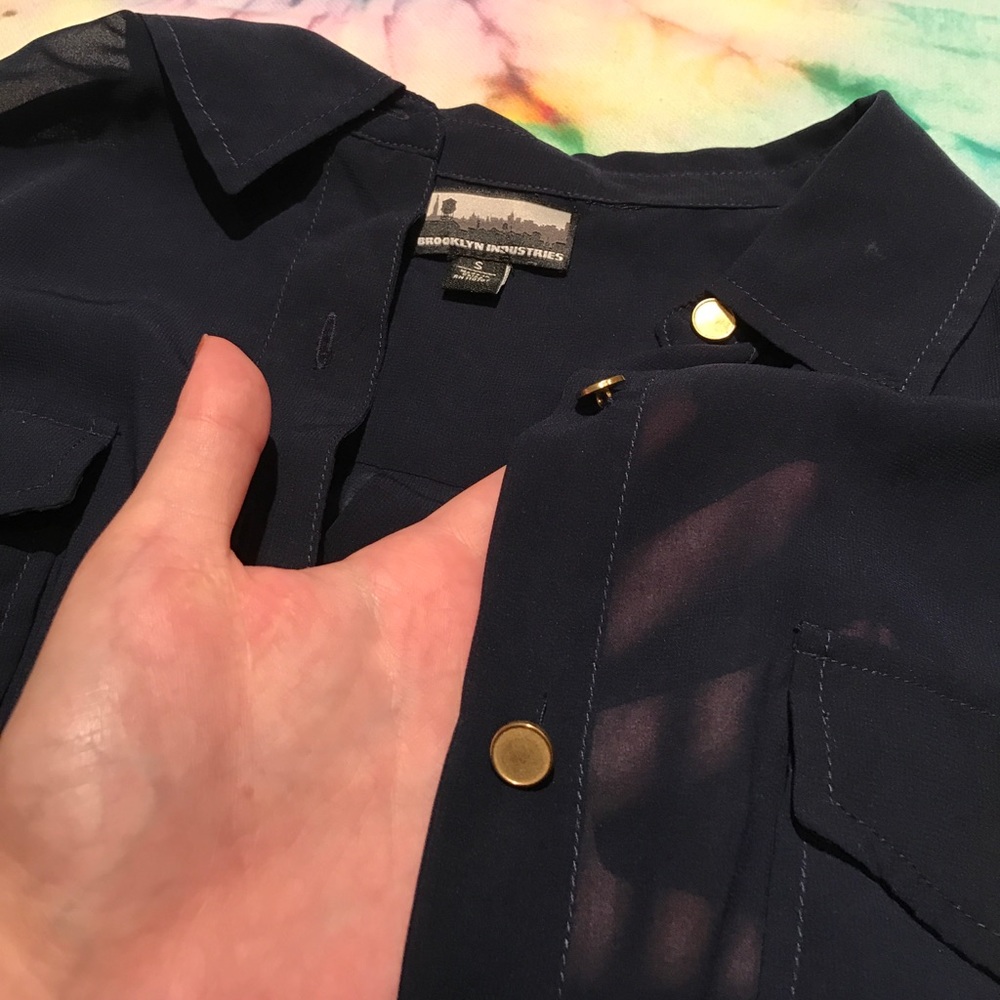 Sheer button down top - Picture 2 of 2