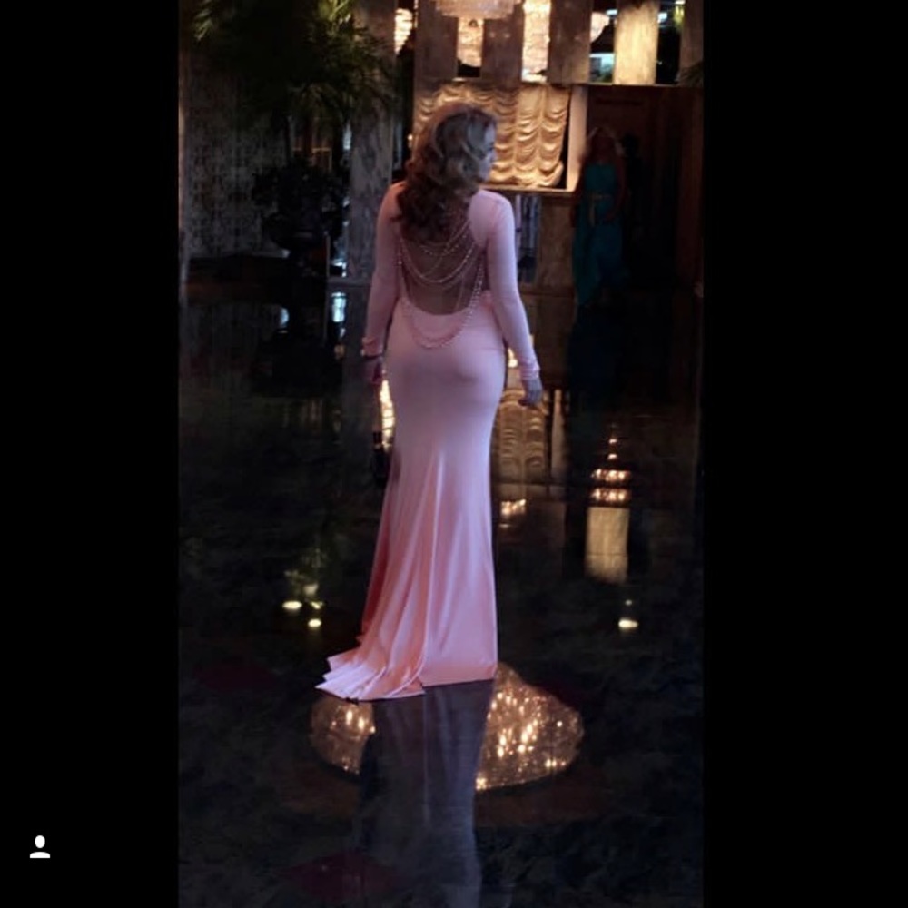 Tarik ediz show stopper dress "salmon color"