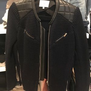 Wool and leather jacket