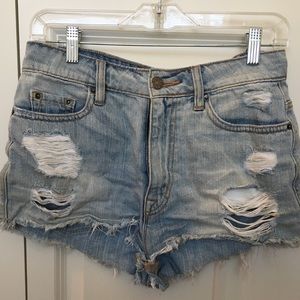 BDG Denim High Waisted Shorts
