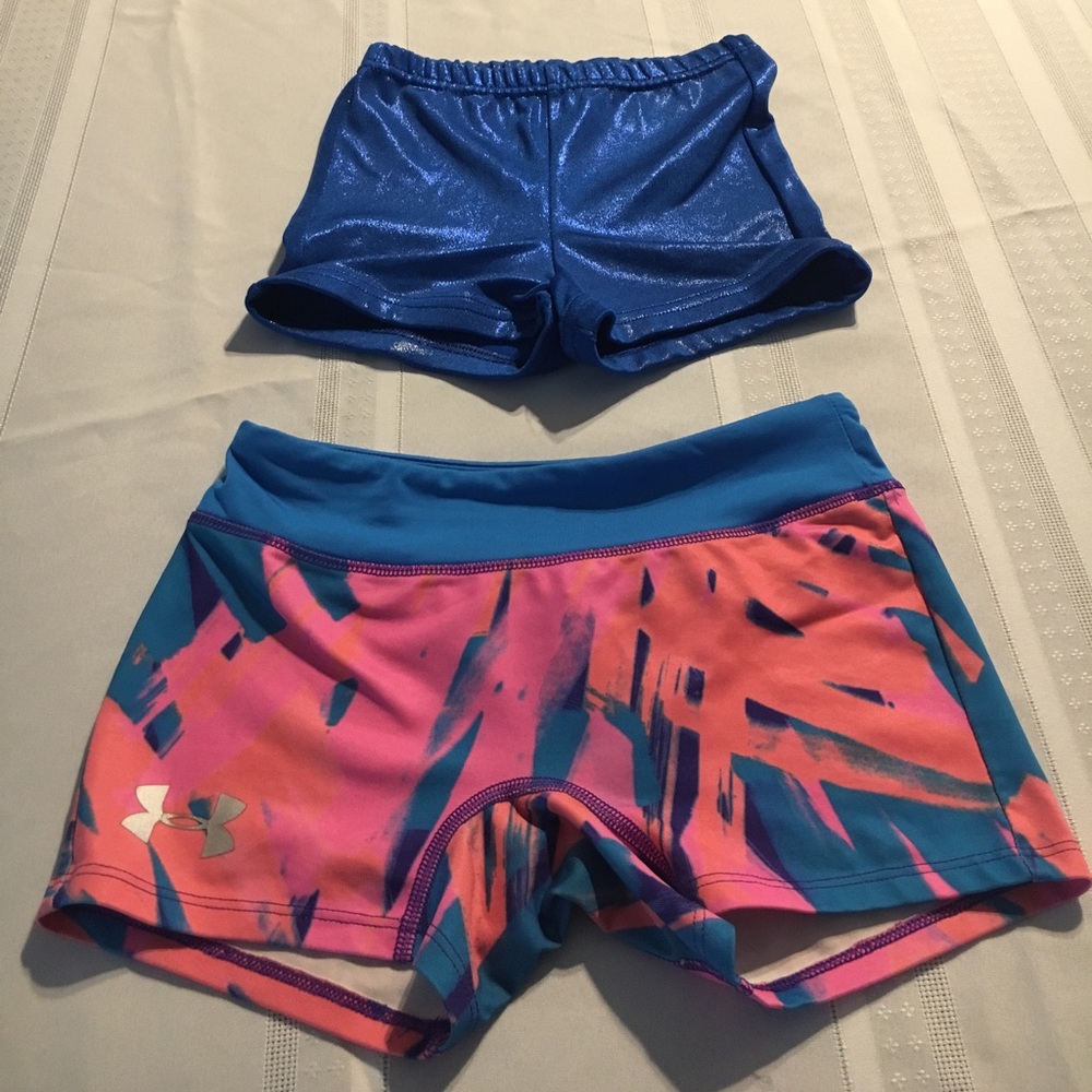 Spandex cheer shorts.