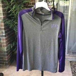 TCU horned frogs purple grey half zip sweater