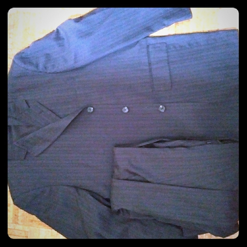 Men's Pin-Striped Black Suit