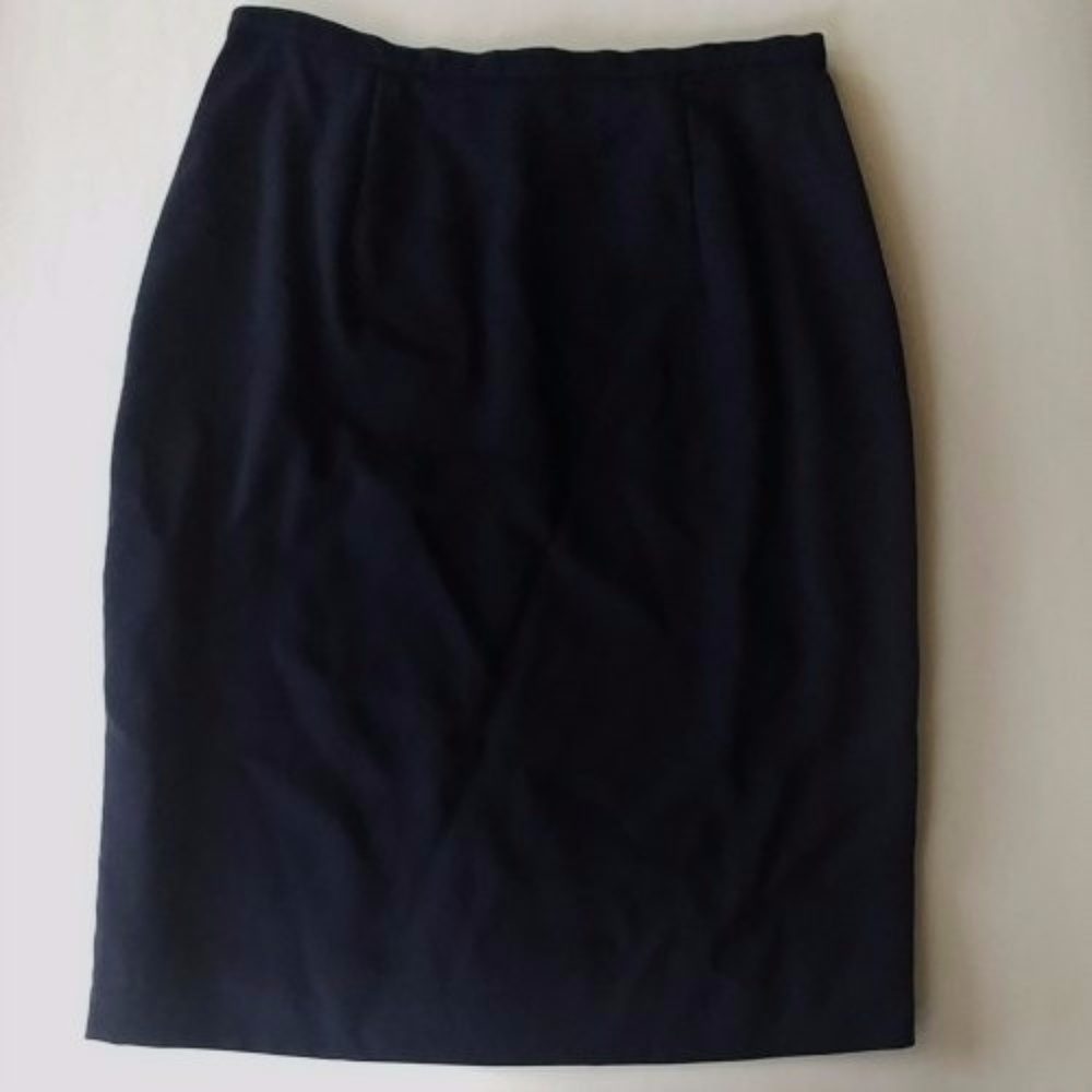 *SALE* Laura Ashley Wool Pencil Skirt Navy Blue