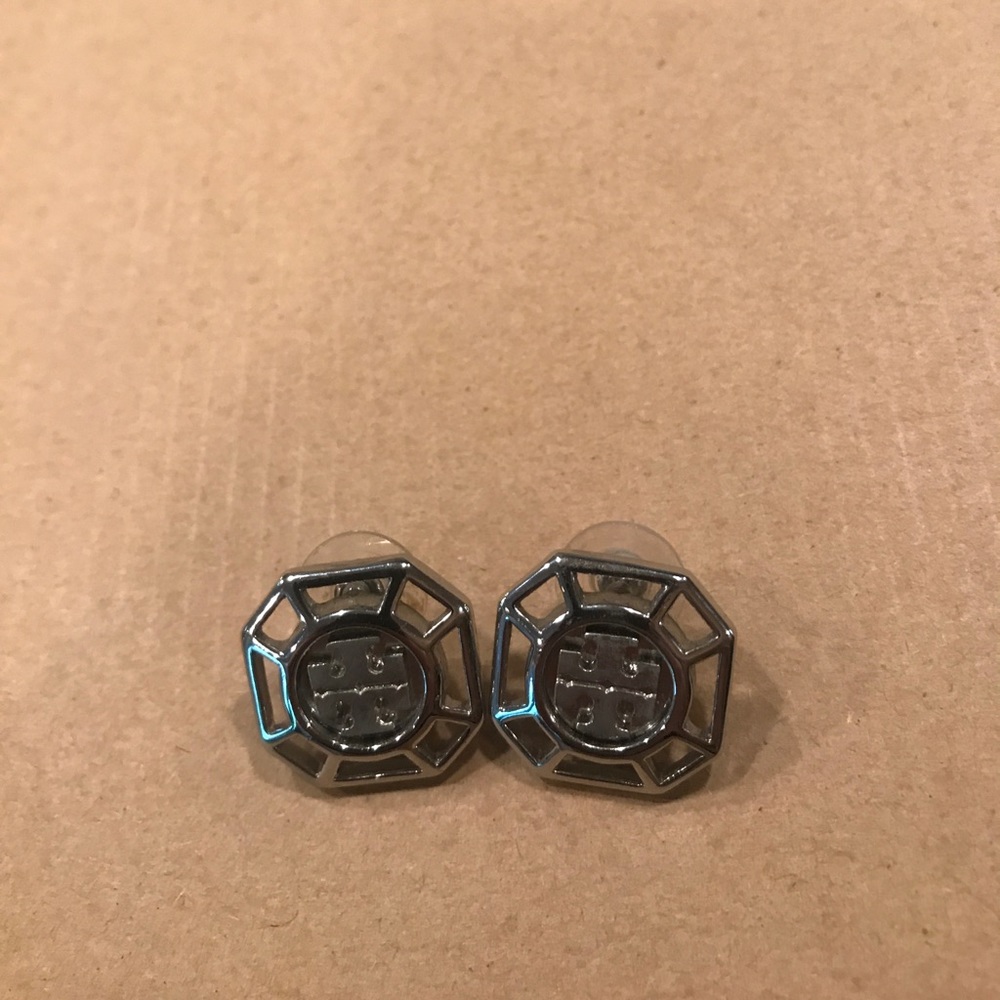 silver Tory Burch stud earrings