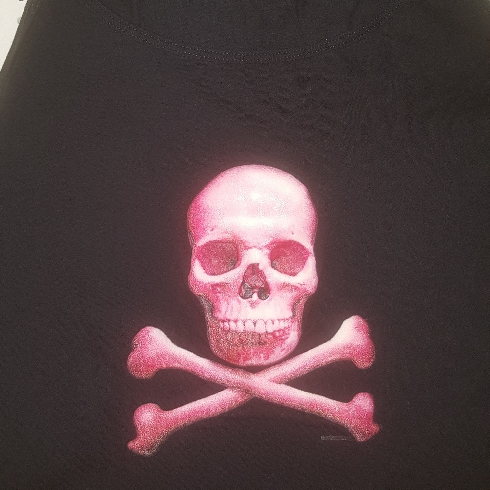 Ladies Black Skull Tank Top XLarge