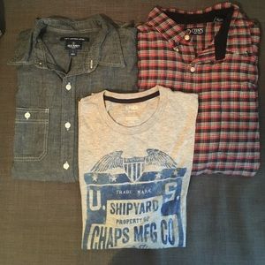 Fall button down shirts and t-shirt.