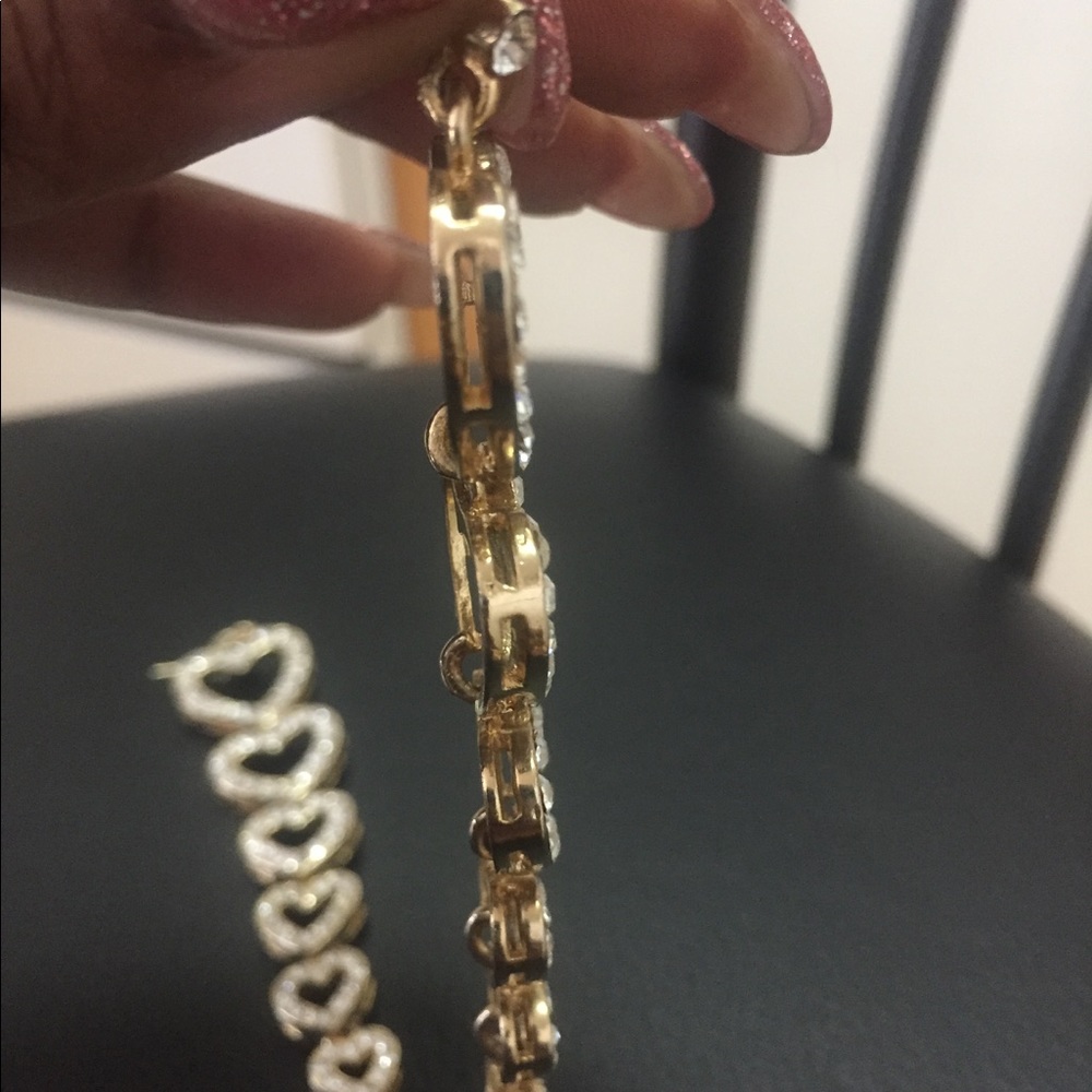 Bling Heart Drop Earrings - Picture 3 of 5