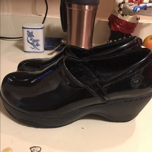 Patten Leather Nurse Mate clogs