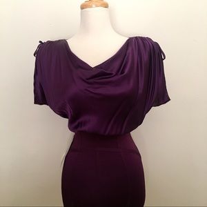NWT Bebe Purple Drape Top Bandage Dress