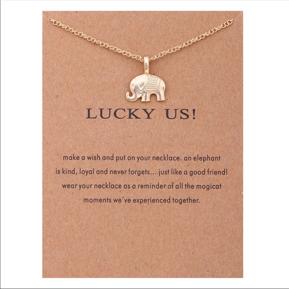 Lucky us! Gold elephant necklace 🐘 💫✨ NWOT