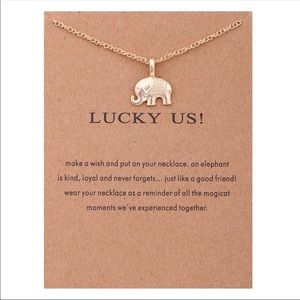 Lucky us! Gold elephant necklace 🐘 💫✨ NWOT